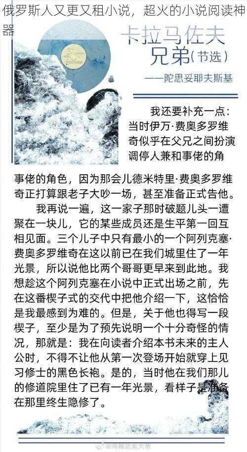 俄罗斯人又更又租小说,超火的小说阅读神器