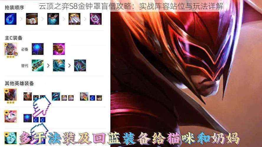 云顶之弈S8金钟罩盲僧攻略:实战阵容站位与玩法详解
